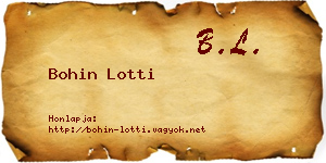 Bohin Lotti névjegykártya